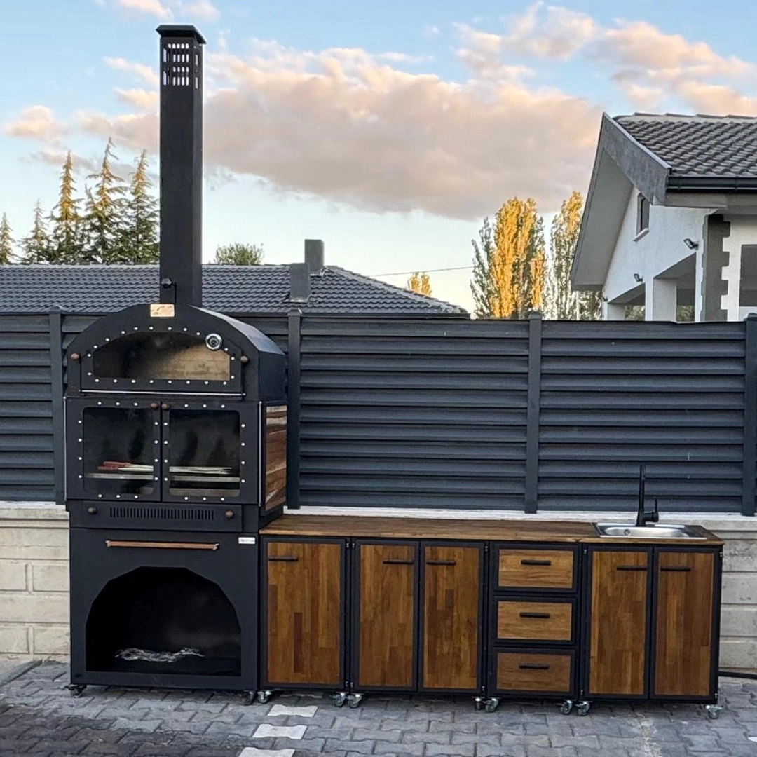 Panther Tezgahlı Ve Fırınlı Bahçe Barbekü Seti